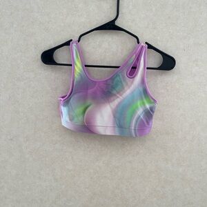 Athleta Girl Sports Bra XL (14) Pastel Tie Dye Athletic Activewear